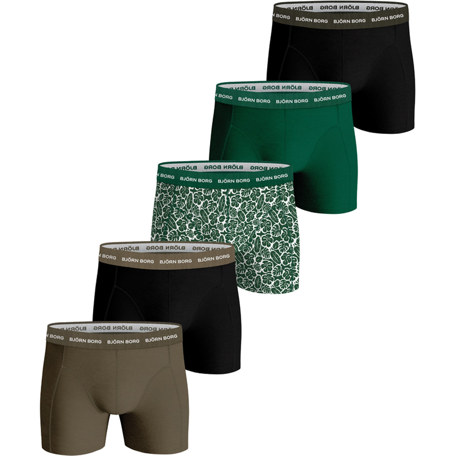 Cotton Stretch Boxer 5p Multipack Black/Green