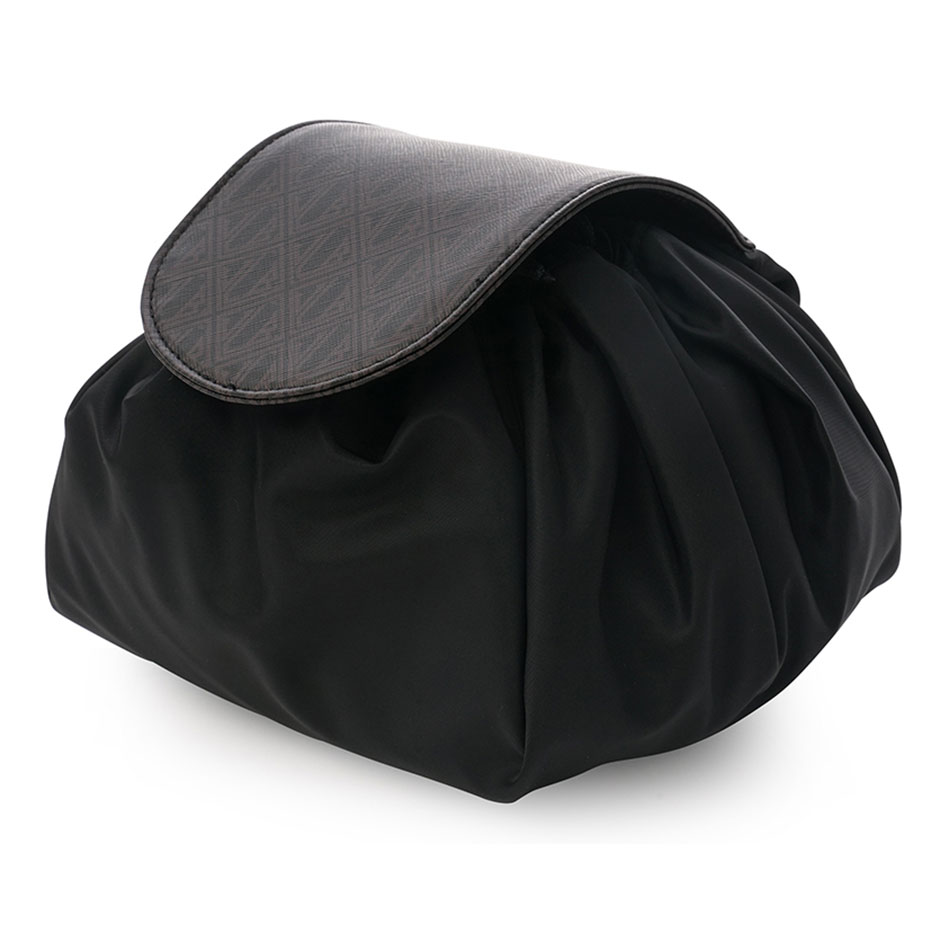 JLB Round Drawstring Bag M Black-Chocolate