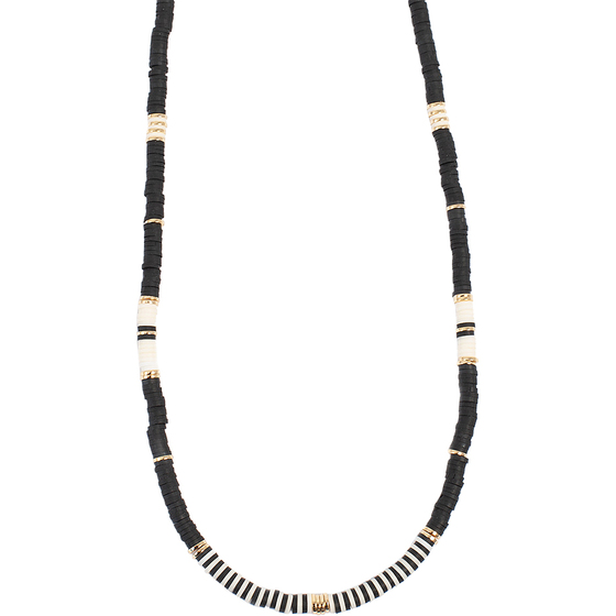 Heishi Delight Necklace Black Gold