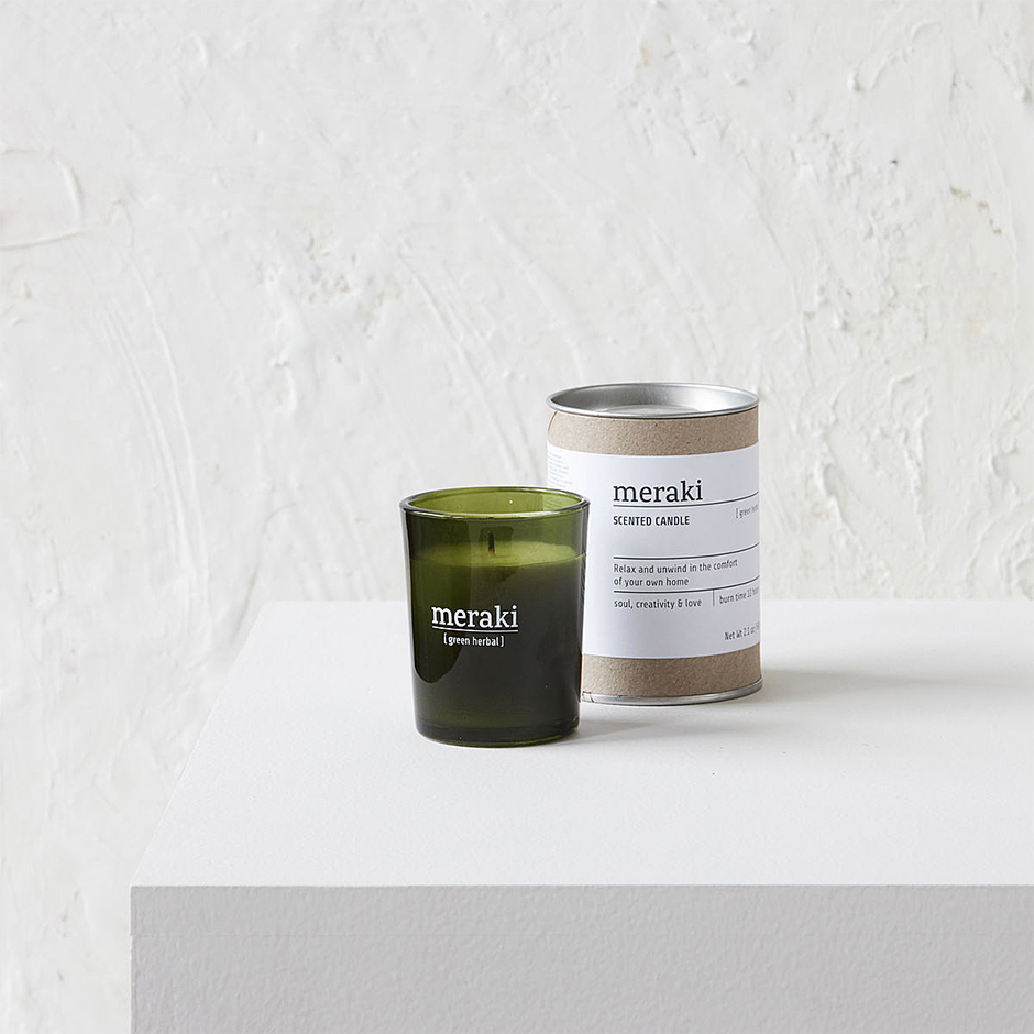 Green Herbal Scented Candle