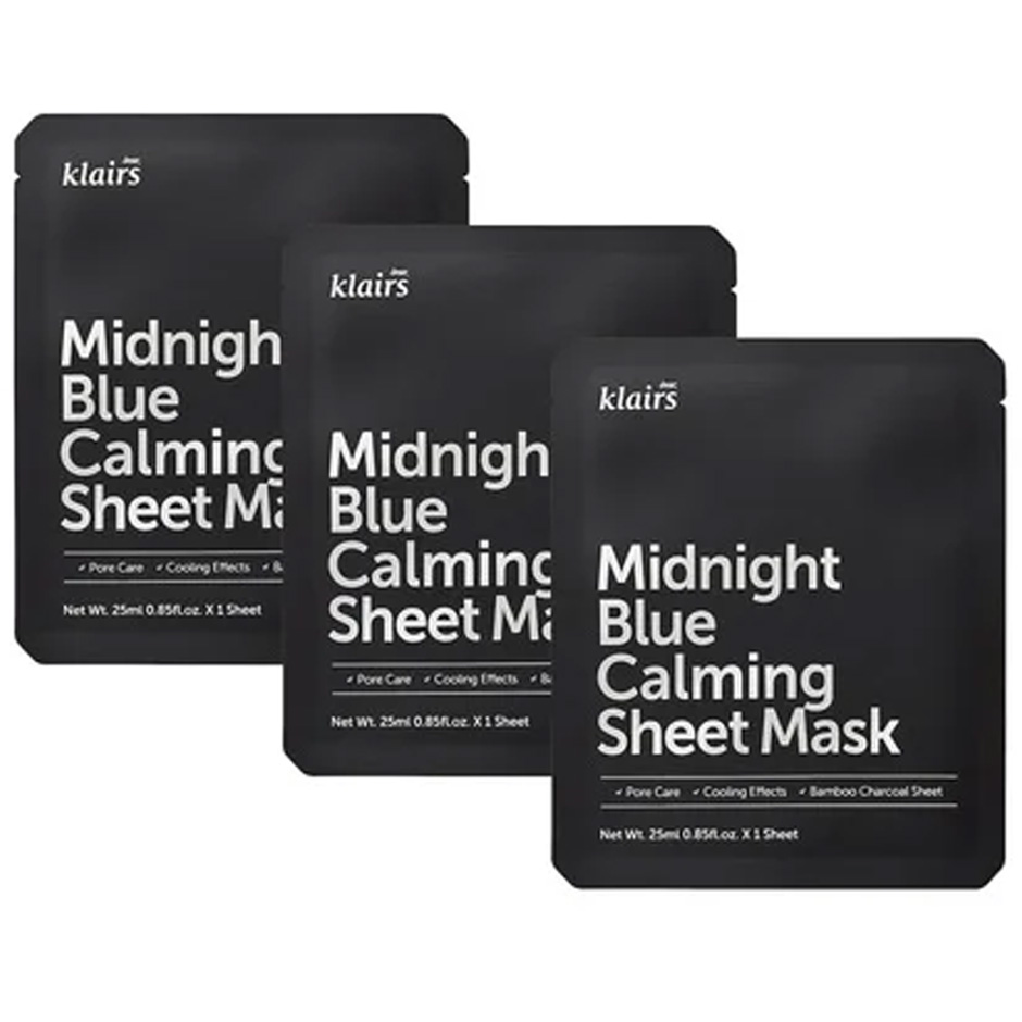 Klairs Klairs Midnight Blue Calming Sheet Mask 3 pcs Hudpleie - Pakkedeals