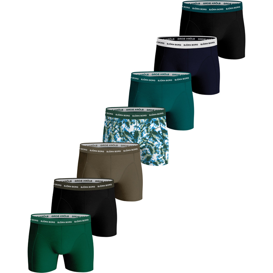 Cotton Stretch Boxer 7p Multipack Black/Green