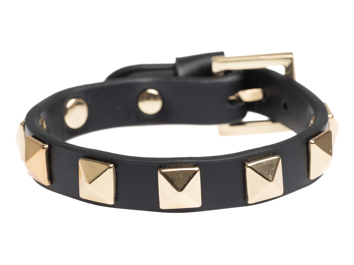 Leather Stud Brace Black/Gold