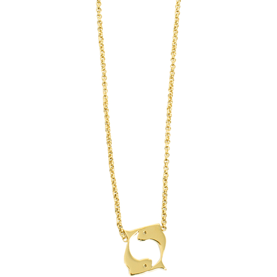 Zodiac Steel Gold Necklace