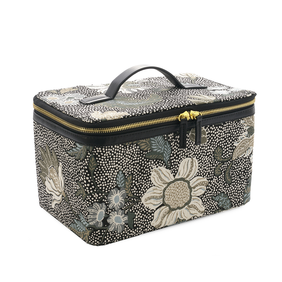 Beauty Hard Box Black Flower Linen